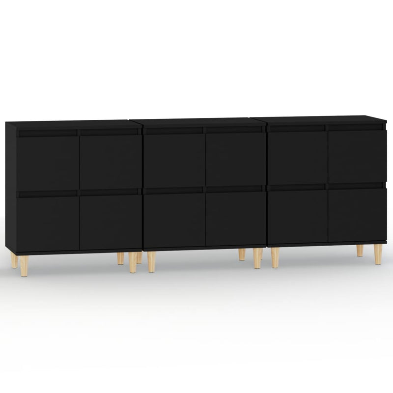 Sideboards 3 Stk. Schwarz 60x35x70 cm Holzwerkstoff