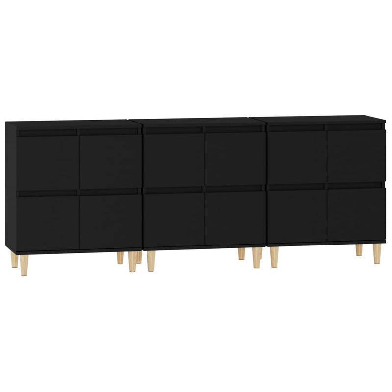 Sideboards 3 Stk. Schwarz 60x35x70 cm Holzwerkstoff