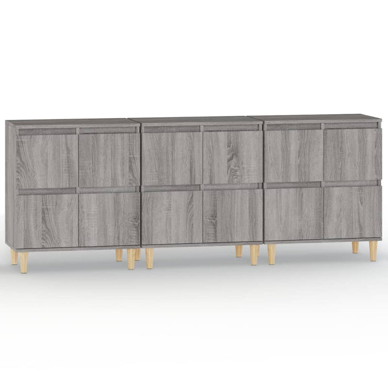 Sideboards 3 Stk. Grau Sonoma 60x35x70 cm Holzwerkstoff