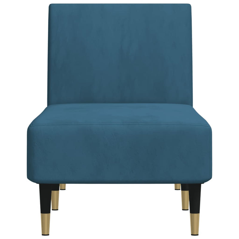 Chaiselongue Blau Samt