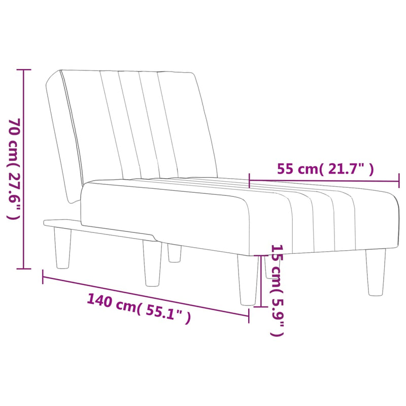 Chaiselongue Hellgrau Stoff