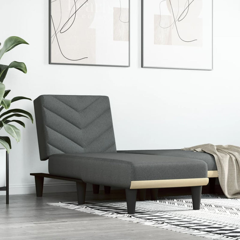 Chaiselongue Dunkelgrau Stoff