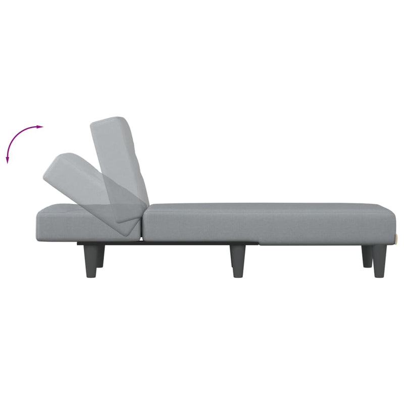 Chaiselongue Hellgrau Stoff