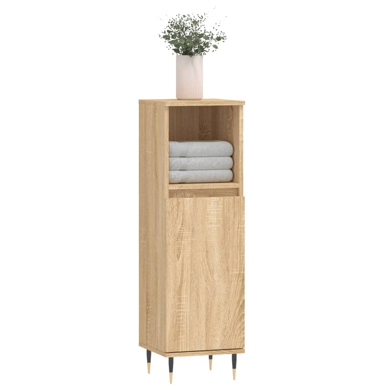 Badschrank Sonoma-Eiche 30x30x100 cm Holzwerkstoff