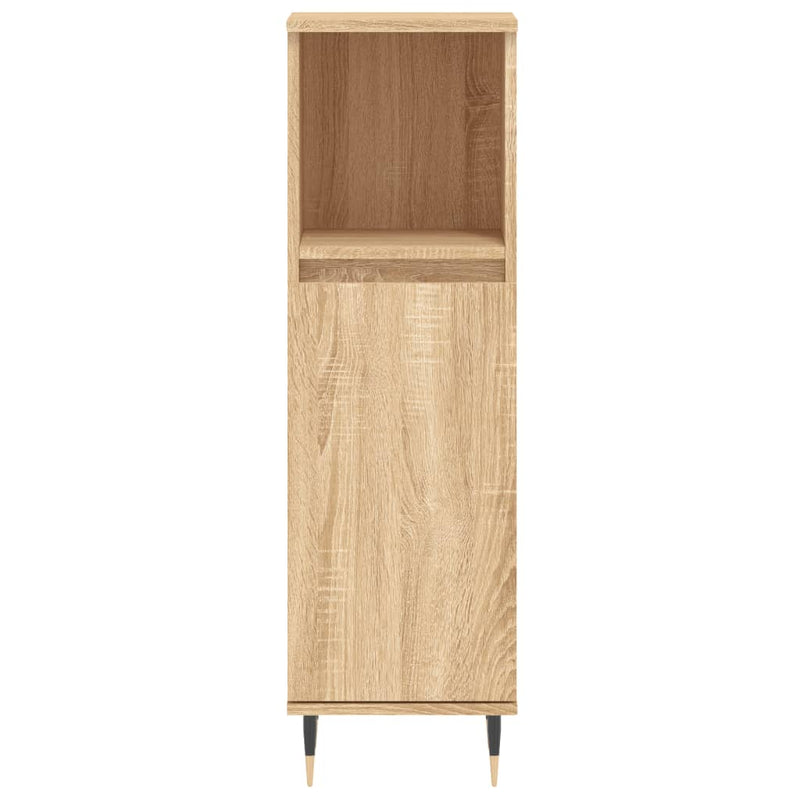 Badschrank Sonoma-Eiche 30x30x100 cm Holzwerkstoff