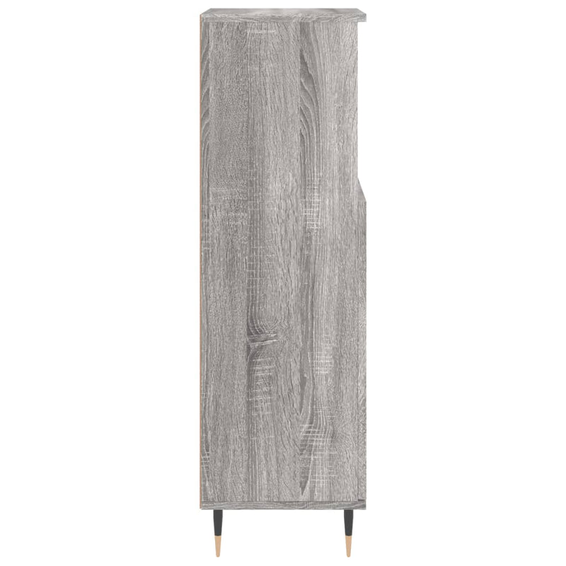 Badschrank Grau Sonoma 30x30x100 cm Holzwerkstoff