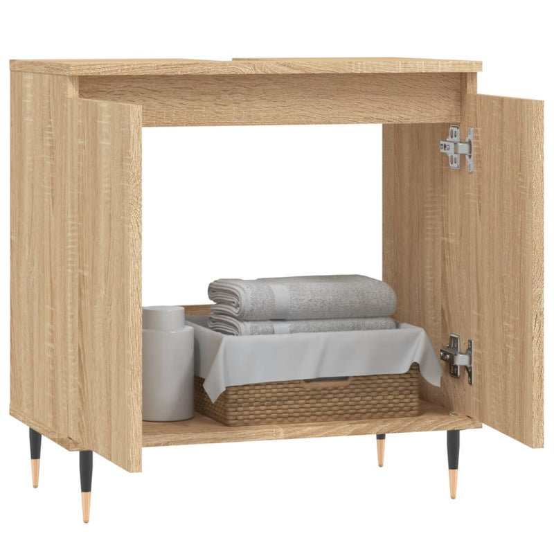 Badschrank Sonoma-Eiche 58x33x60 cm Holzwerkstoff