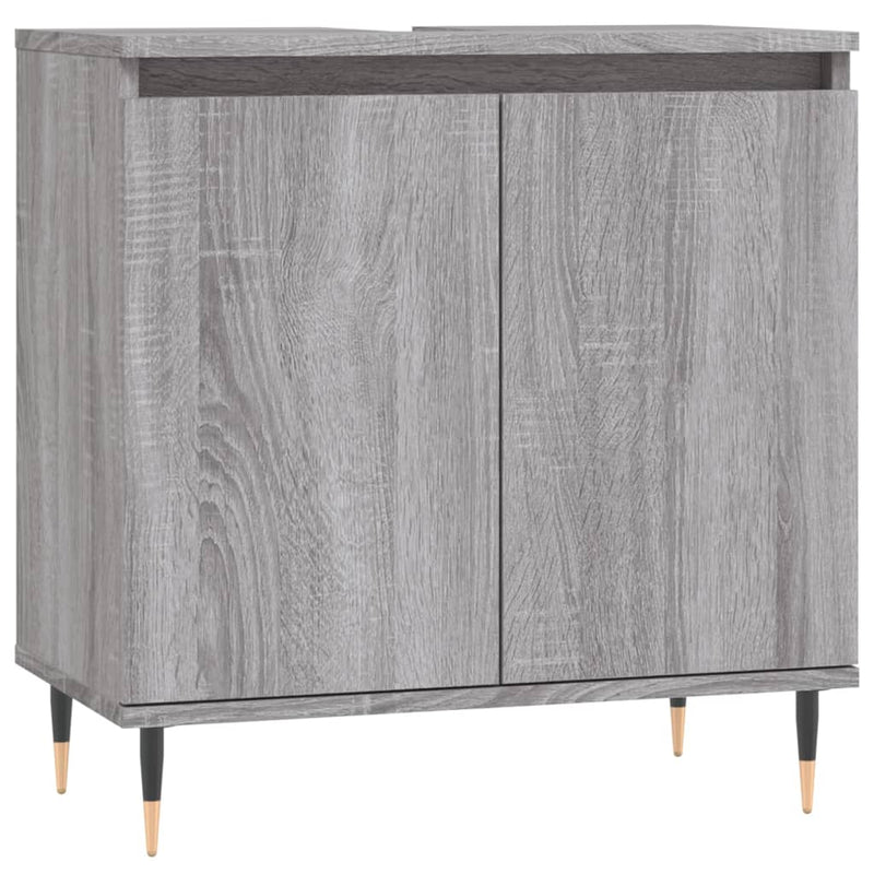 Badschrank Grau Sonoma 58x33x60 cm Holzwerkstoff