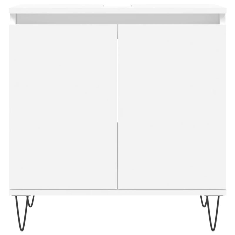 Badezimmerschrank Weiß 58x33x60 cm Holzwerkstoff