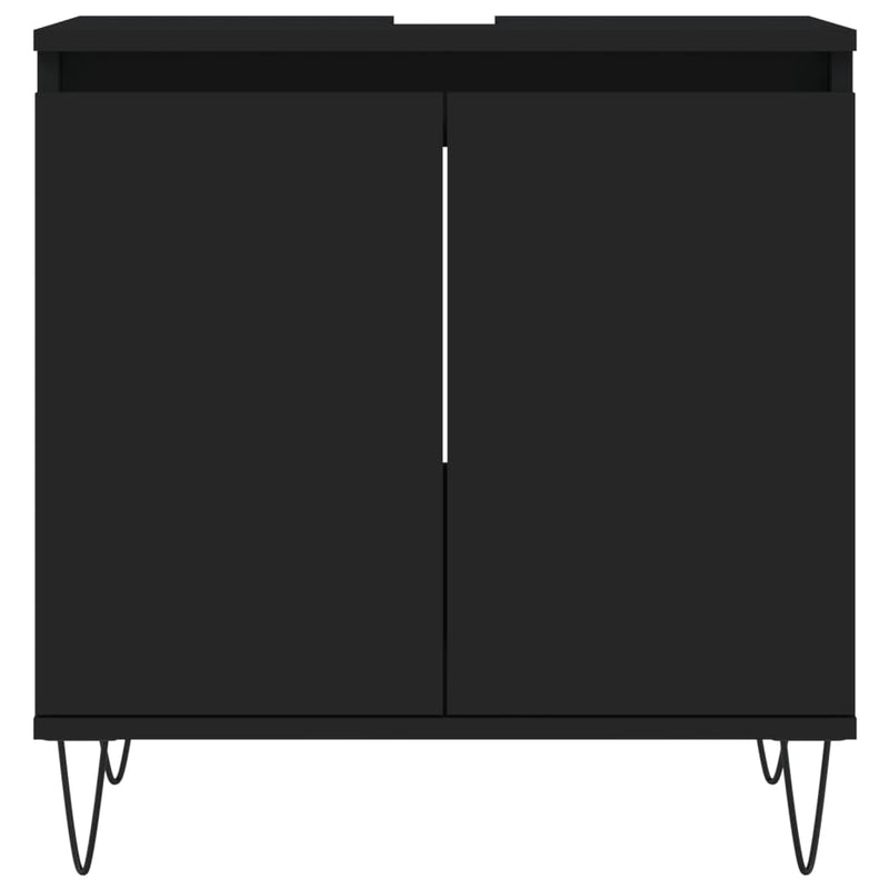 Badschrank Schwarz 58x33x60 cm Holzwerkstoff