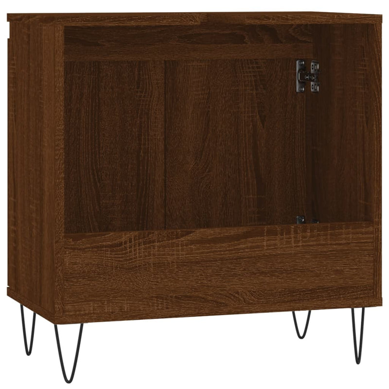 Badschrank Braun Eichen-Optik 58x33x60 cm Holzwerkstoff