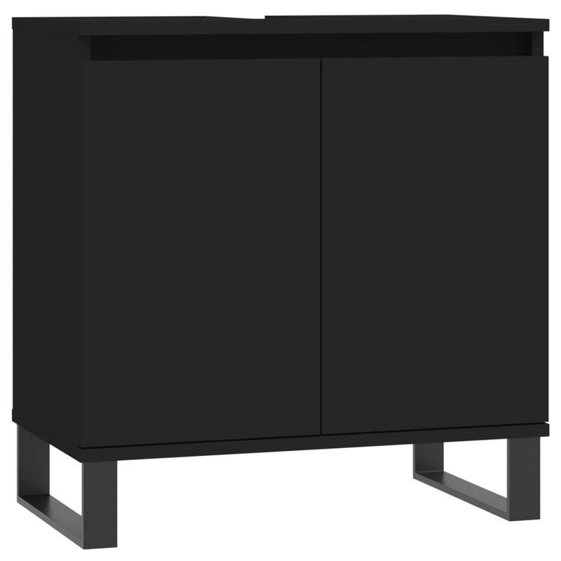 Badschrank Schwarz 58x33x60 cm Holzwerkstoff