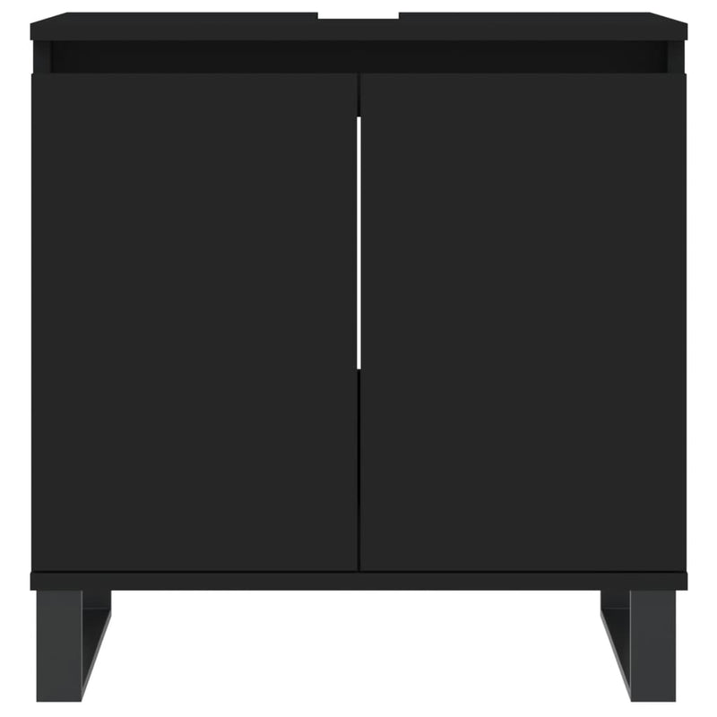 Badschrank Schwarz 58x33x60 cm Holzwerkstoff