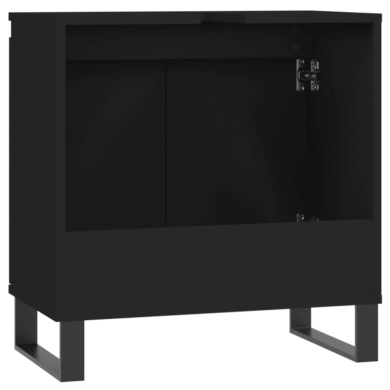 Badschrank Schwarz 58x33x60 cm Holzwerkstoff