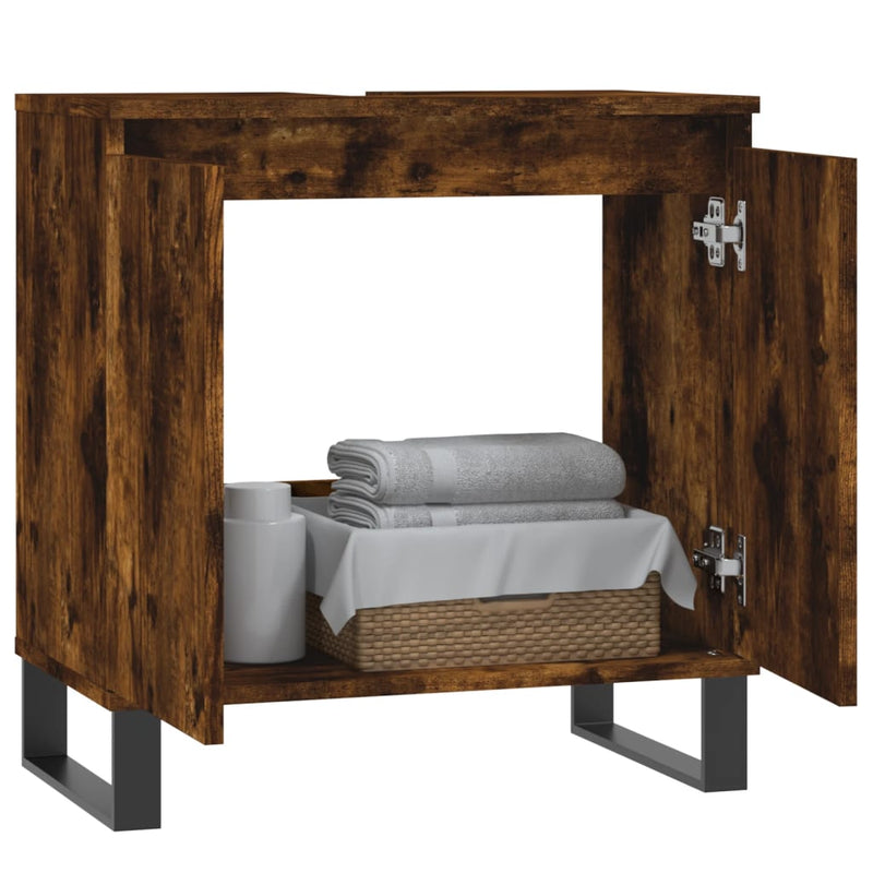 Badschrank Räuchereiche 58x33x60 cm Holzwerkstoff