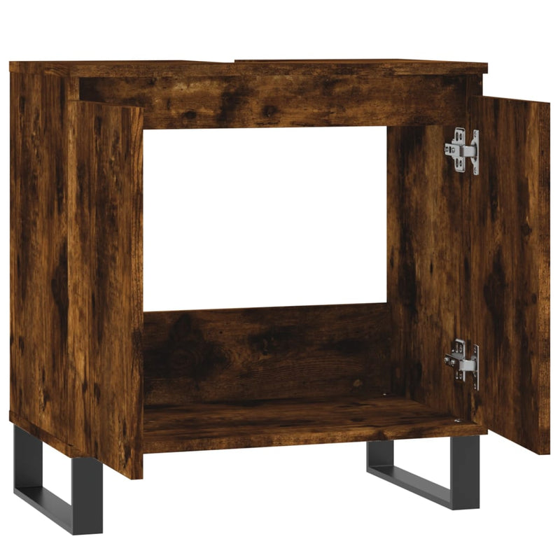 Badschrank Räuchereiche 58x33x60 cm Holzwerkstoff