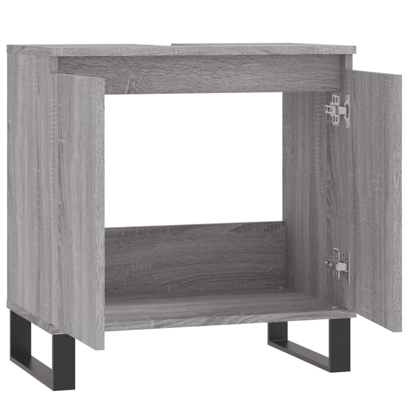 Badschrank Grau Sonoma 58x33x60 cm Holzwerkstoff