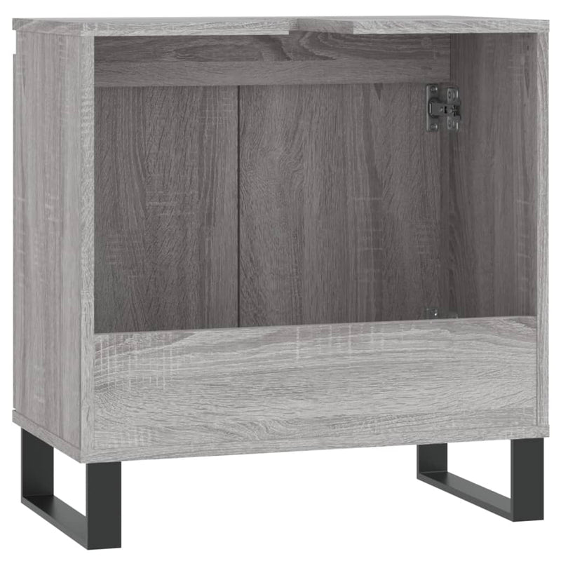 Badschrank Grau Sonoma 58x33x60 cm Holzwerkstoff