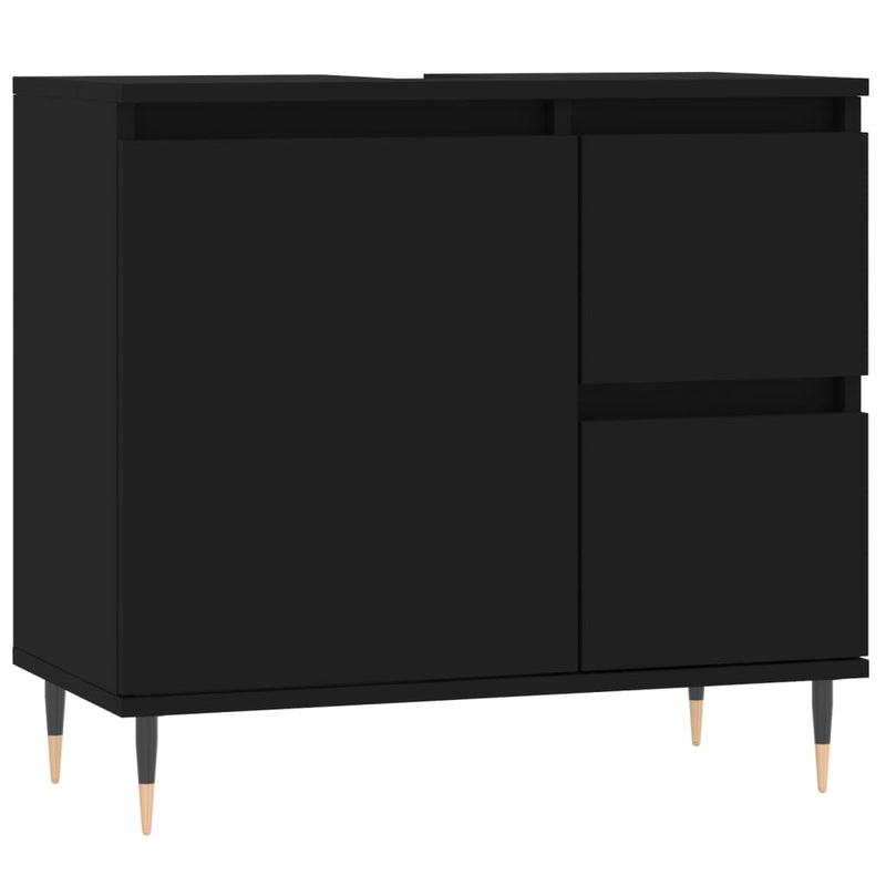 Badschrank Schwarz 65x33x60 cm Holzwerkstoff