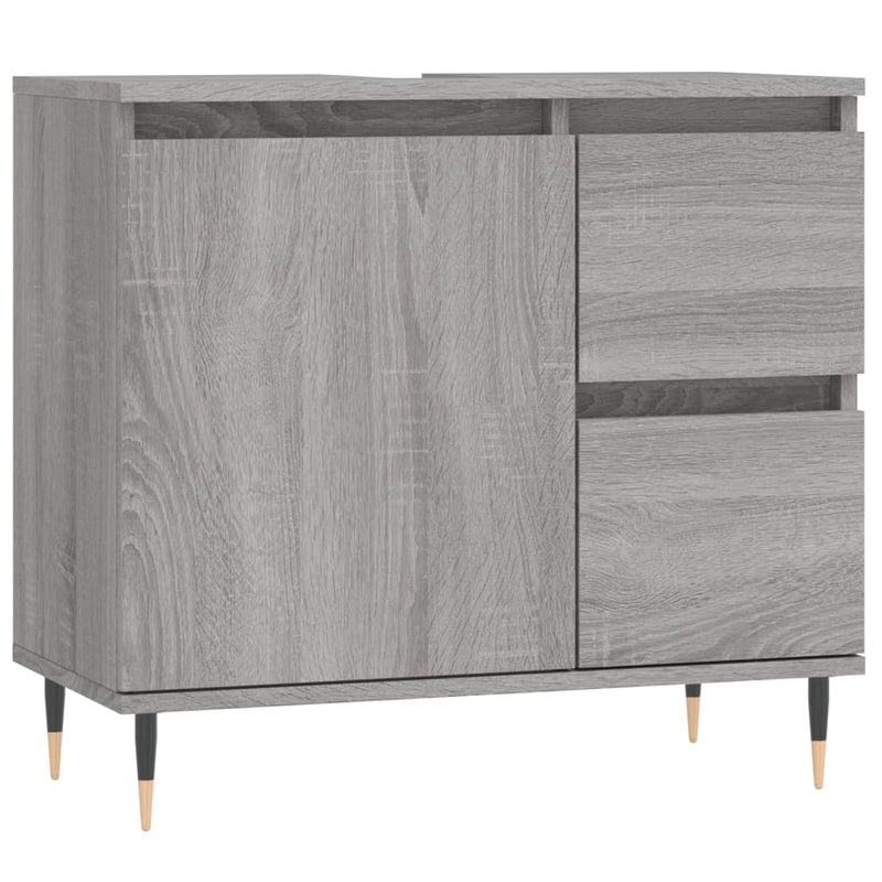 Badschrank Grau Sonoma 65x33x60 cm Holzwerkstoff