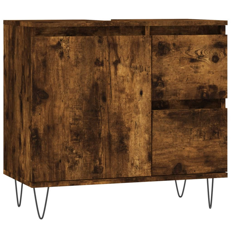 Badschrank Räuchereiche 65x33x60 cm Holzwerkstoff