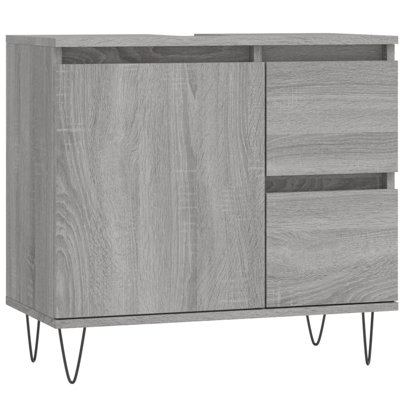 Badschrank Grau Sonoma 65x33x60 cm Holzwerkstoff