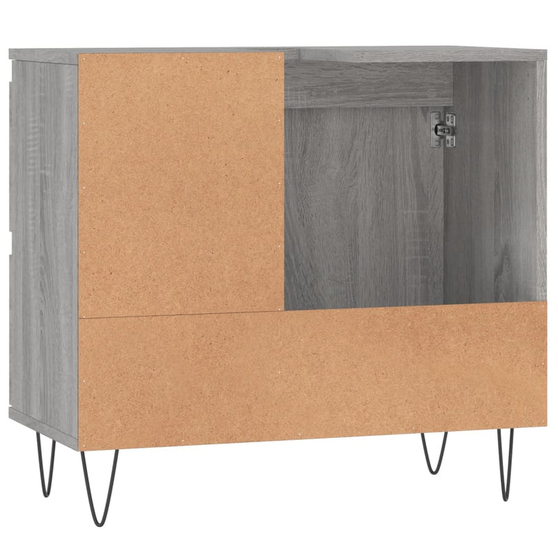 Badschrank Grau Sonoma 65x33x60 cm Holzwerkstoff