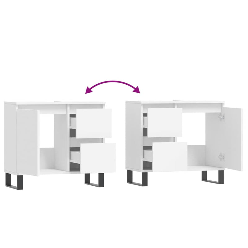 Badschrank Weiß 65x33x60 cm Holzwerkstoff