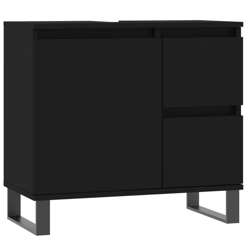 Badschrank Schwarz 65x33x60 cm Holzwerkstoff