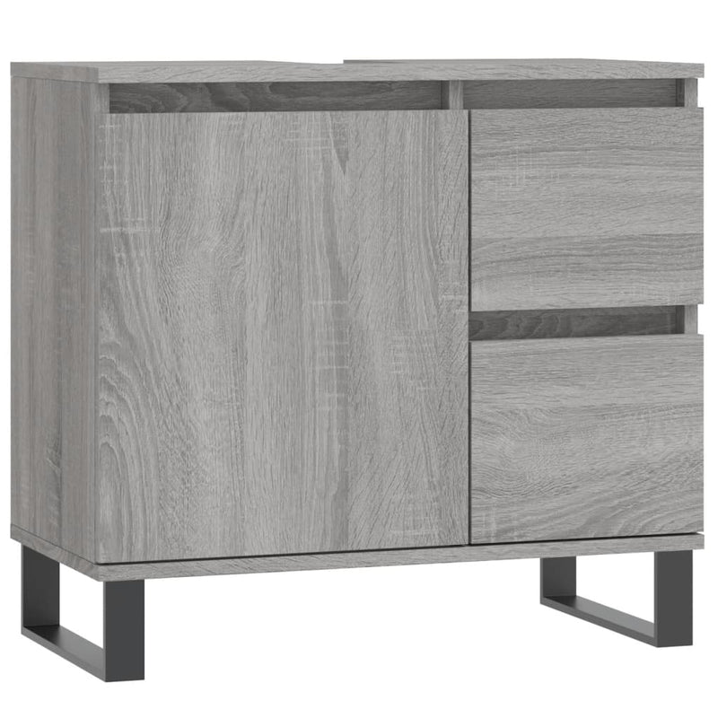 Badschrank Grau Sonoma 65x33x60 cm Holzwerkstoff