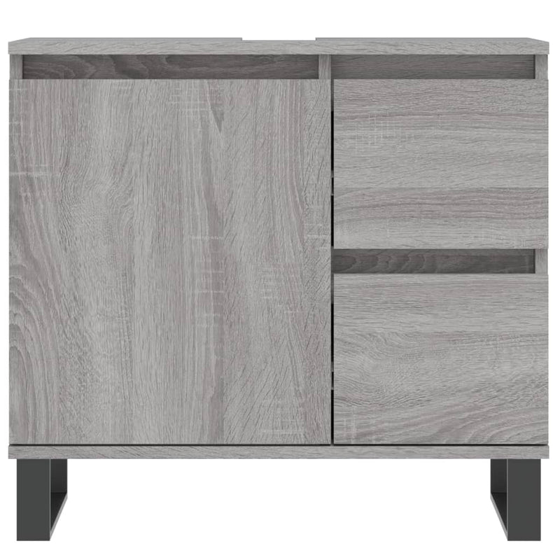 Badschrank Grau Sonoma 65x33x60 cm Holzwerkstoff