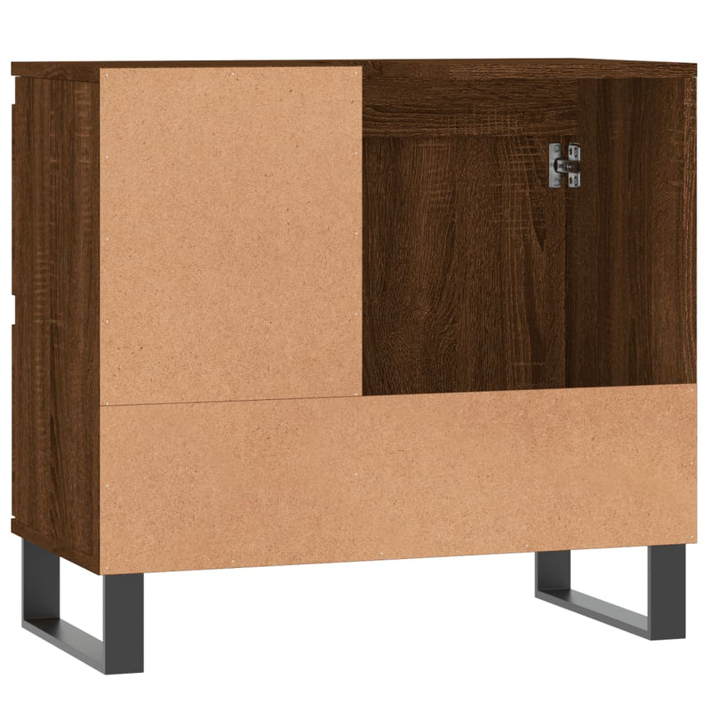 Badschrank Braun Eichen-Optik 65x33x60 cm Holzwerkstoff