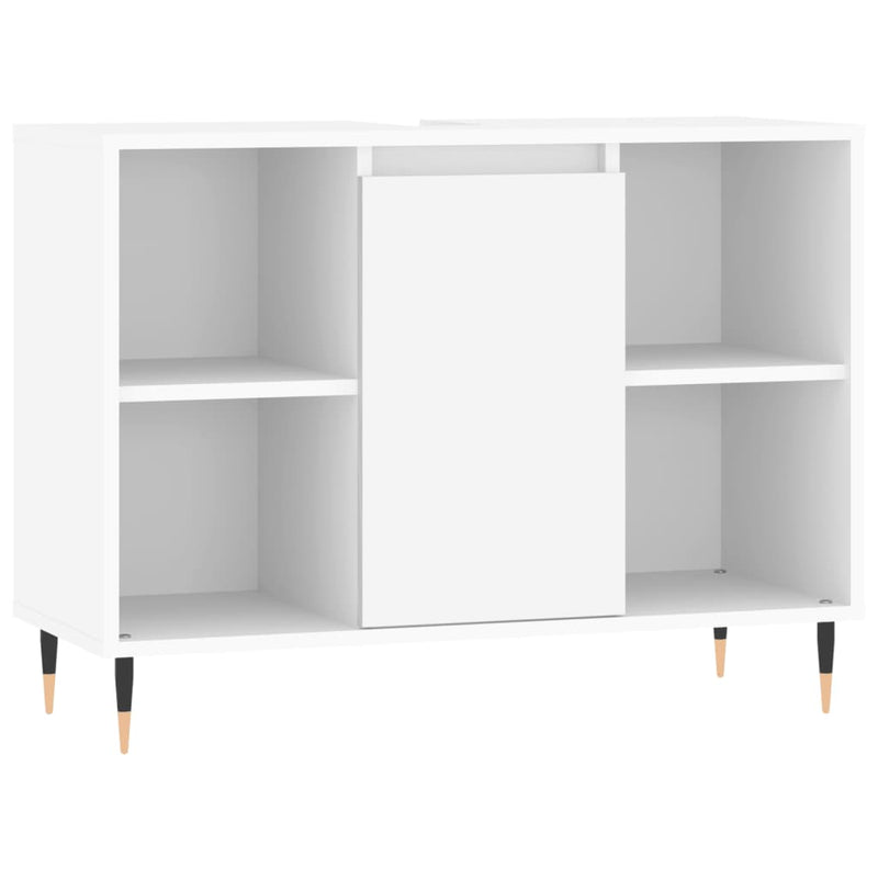 Badschrank Weiß 80x33x60 cm Holzwerkstoff