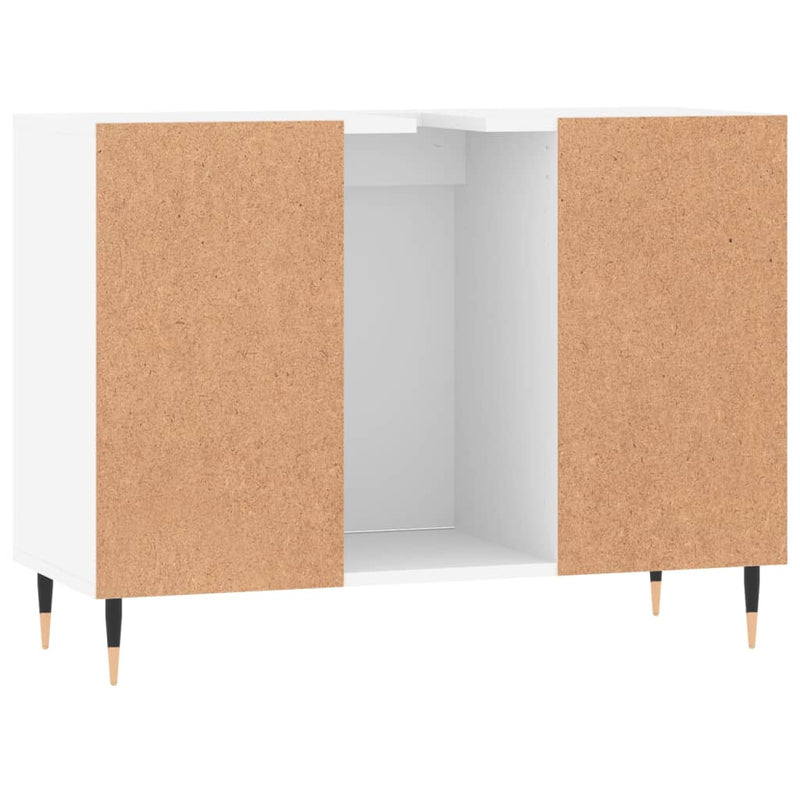 Badschrank Weiß 80x33x60 cm Holzwerkstoff