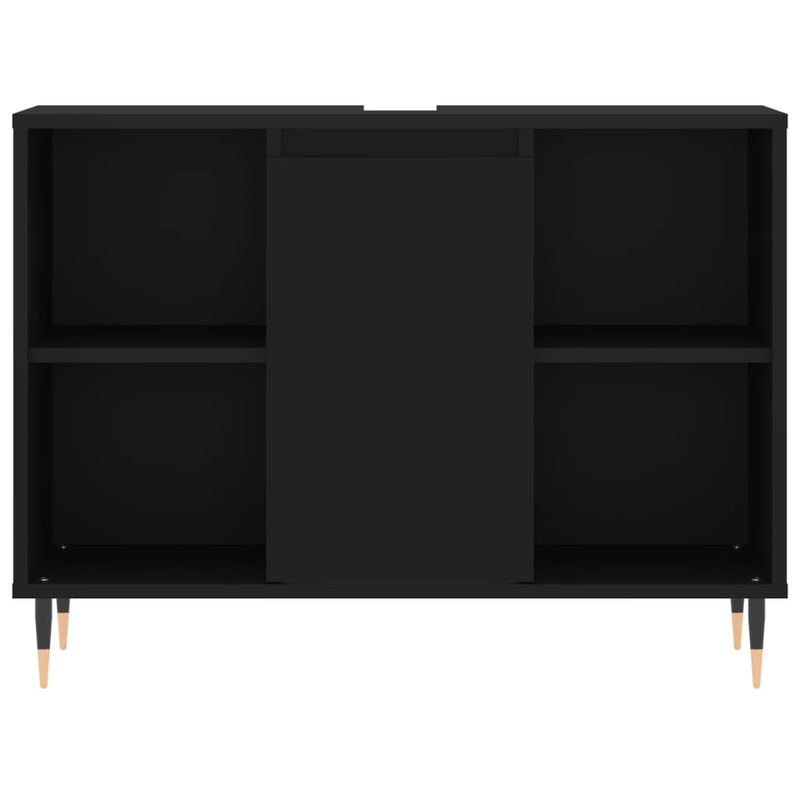 Badschrank Schwarz 80x33x60 cm Holzwerkstoff