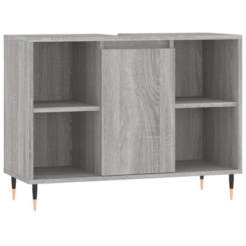 Badschrank Grau Sonoma 80x33x60 cm Holzwerkstoff