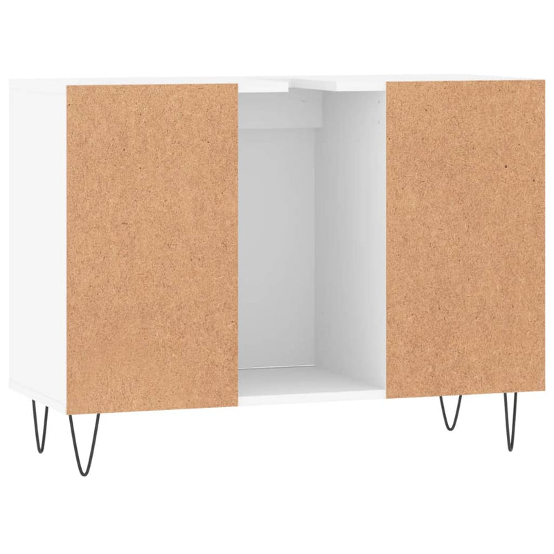 Badschrank Weiß 80x33x60 cm Holzwerkstoff