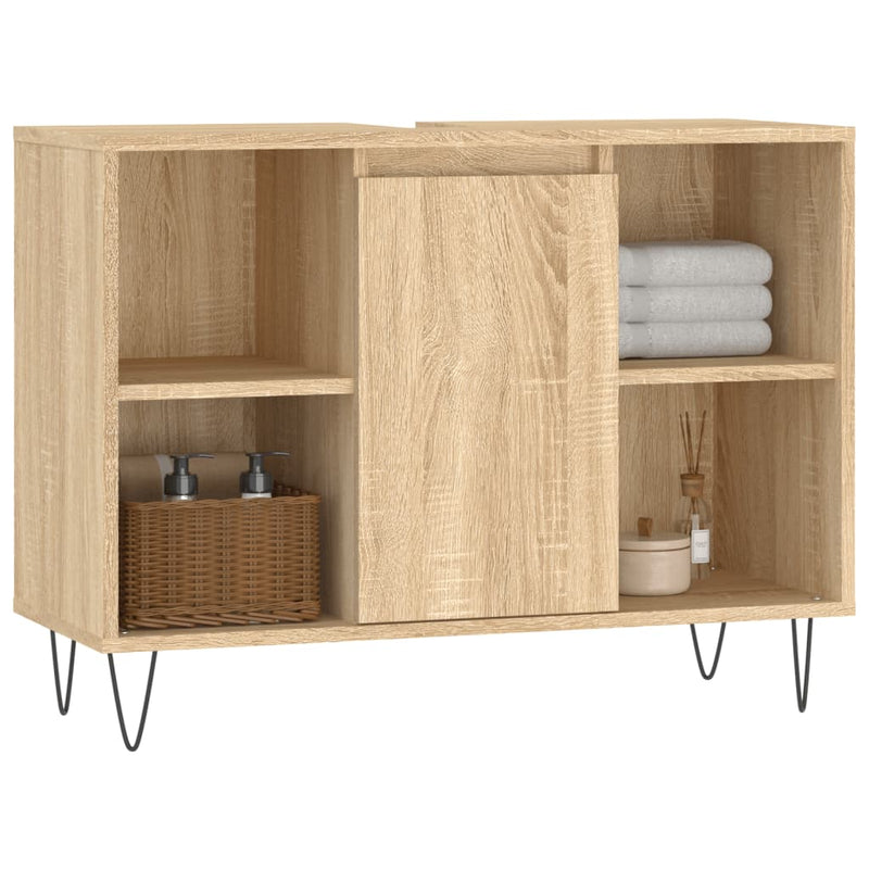 Badschrank Sonoma-Eiche 80x33x60 cm Holzwerkstoff