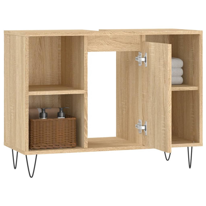 Badschrank Sonoma-Eiche 80x33x60 cm Holzwerkstoff