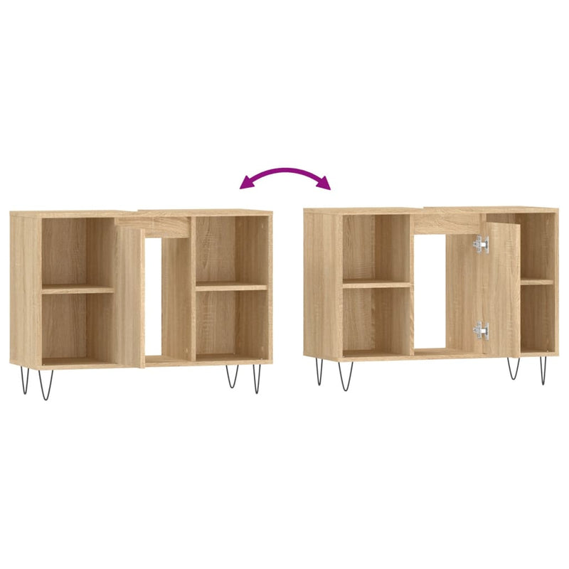 Badschrank Sonoma-Eiche 80x33x60 cm Holzwerkstoff