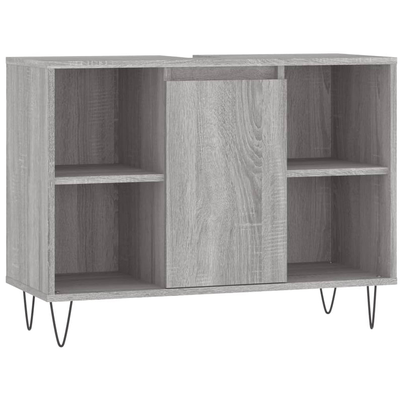 Badschrank Grau Sonoma 80x33x60 cm Holzwerkstoff