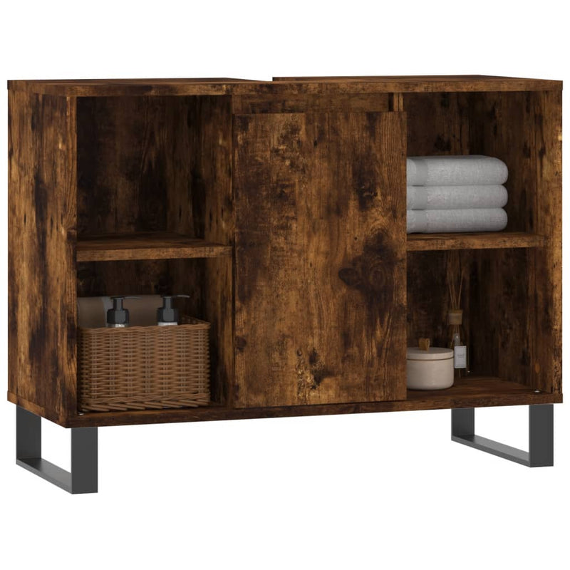 Badschrank Räuchereiche 80x33x60 cm Holzwerkstoff