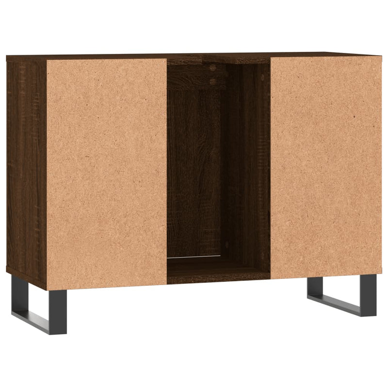 Badschrank Braun Eichen-Optik 80x33x60 cm Holzwerkstoff