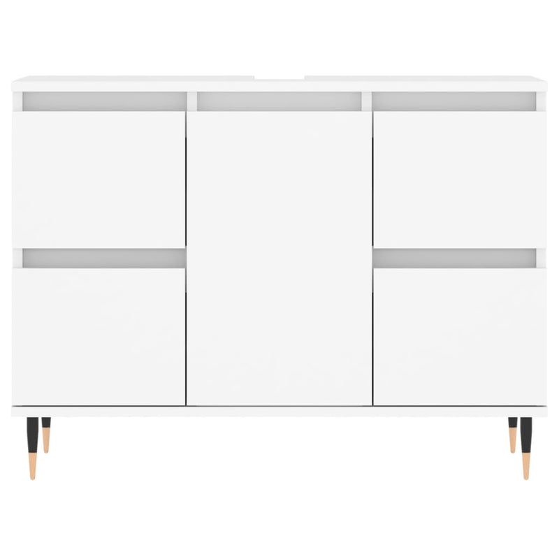 Badschrank Weiß 80x33x60 cm Holzwerkstoff