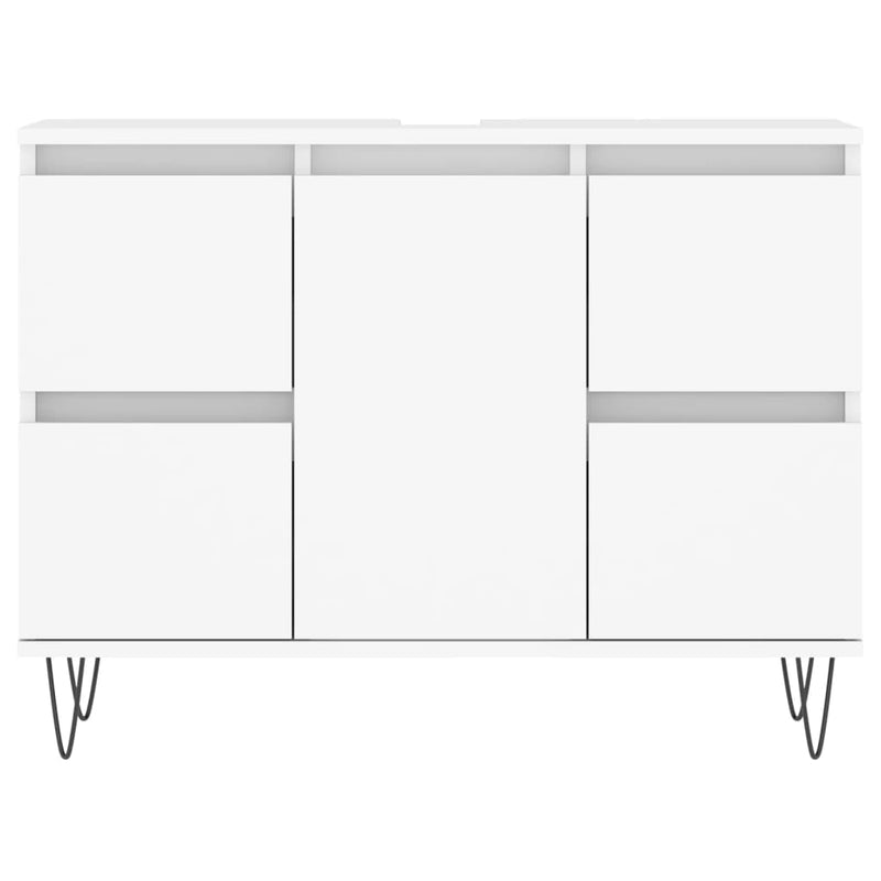 Badschrank Weiß 80x33x60 cm Holzwerkstoff