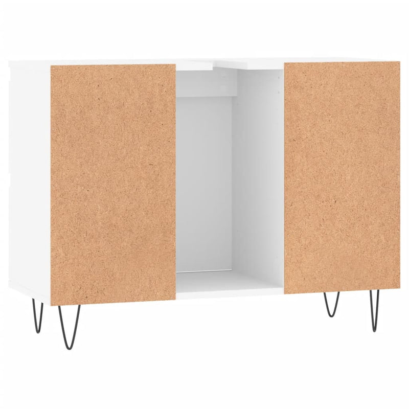 Badschrank Weiß 80x33x60 cm Holzwerkstoff