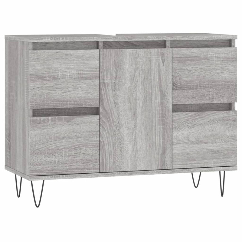 Badschrank Grau Sonoma 80x33x60 cm Holzwerkstoff