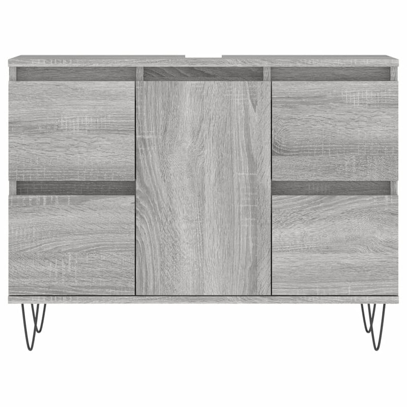 Badschrank Grau Sonoma 80x33x60 cm Holzwerkstoff