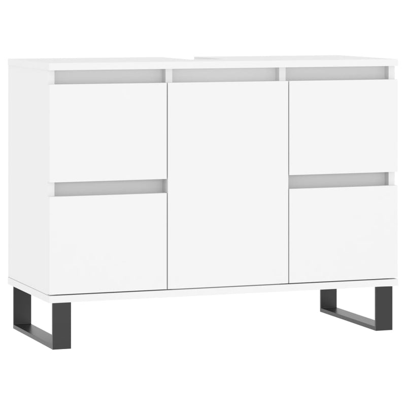 Badschrank Weiß 80x33x60 cm Holzwerkstoff