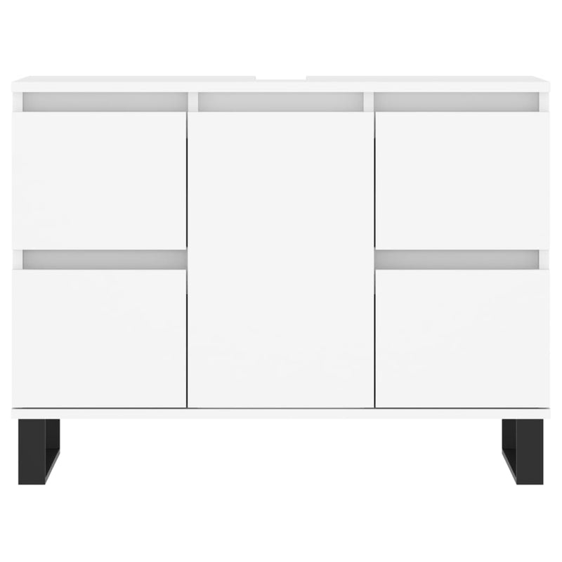 Badschrank Weiß 80x33x60 cm Holzwerkstoff